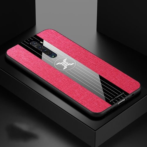 

For OPPO RENO 2 XINLI Stitching Cloth Textue Shockproof TPU Protective Case(Red)