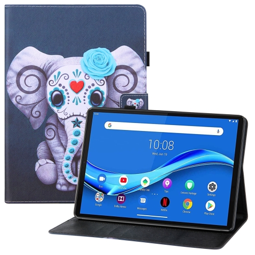 

For Lenovo Tab M10 TB-X306F Colored Drawing Horizontal Flip PU Leather Case with Holder & Card Slots & Wallet & Sleep / Wake-up Function(Mask Elephant)