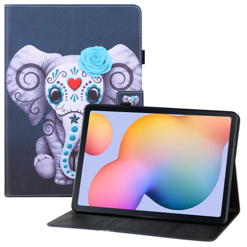 

For Samsung Galaxy Tab S6 Lite P610 Colored Drawing Horizontal Flip PU Leather Case with Holder & Card Slots & Wallet & Sleep / Wake-up Function(Mask Elephant)