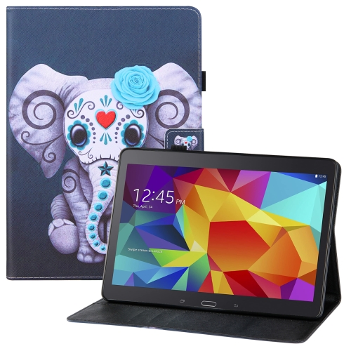 

For Samsung Galaxy Tab 4 10.1 T530 Colored Drawing Horizontal Flip PU Leather Case with Holder & Card Slots & Wallet & Sleep / Wake-up Function(Mask Elephant)