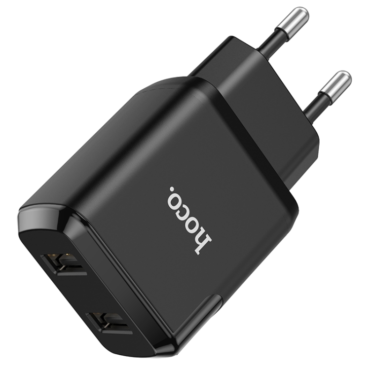 

hoco N7 Speedy Dual Ports USB Charger, EU Plug(Black)