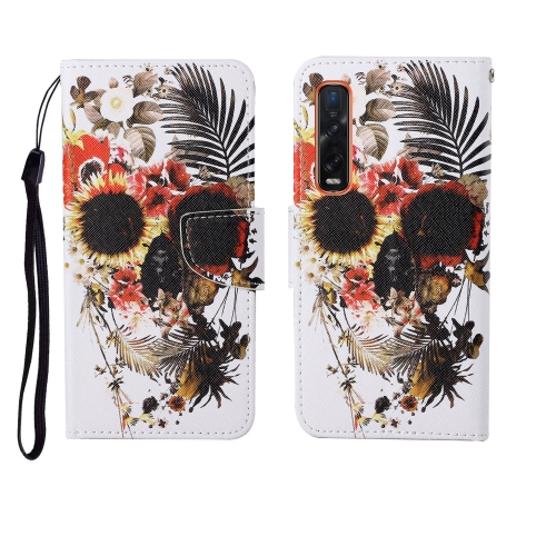 

For OPPO Find X2 Pro Painted Pattern Horizontal Flip Leathe Case(Skull)