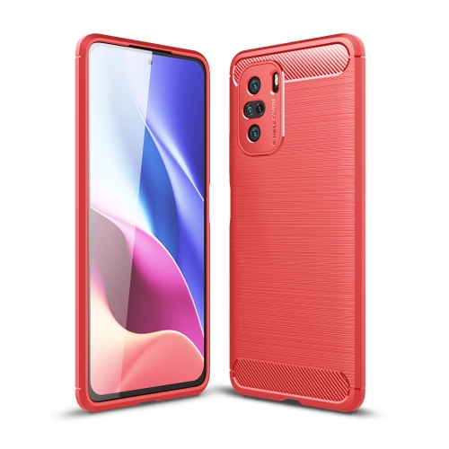 

For Xiaomi Redmi K40 Pro+ Brushed Texture Carbon Fiber TPU Case(Red)