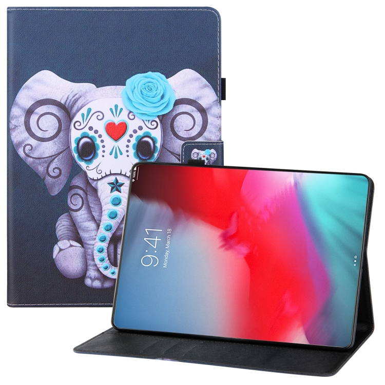 

Colored Drawing Horizontal Flip PU Leather Case with Holder & Card Slots & Wallet & Sleep / Wake-up Function For iPad mini (2019) / mini 4 / mini 3 / mini 2 / mini(Mask Elephant)