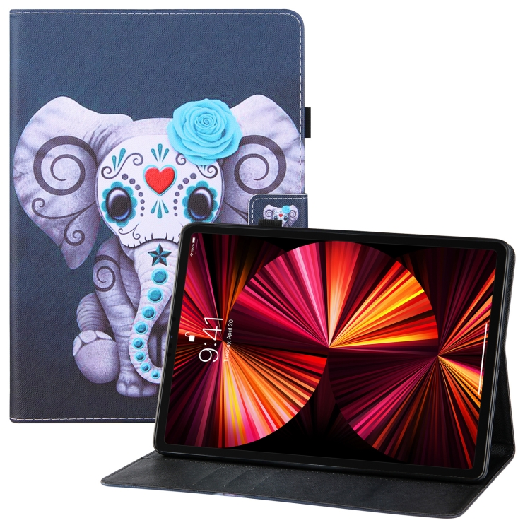 

Colored Drawing Horizontal Flip PU Leather Case with Holder & Card Slots & Wallet & Sleep / Wake-up Function For iPad Pro 11(2018) / Pro 11(2020) / Air 10.9(2020)(Mask Elephant)