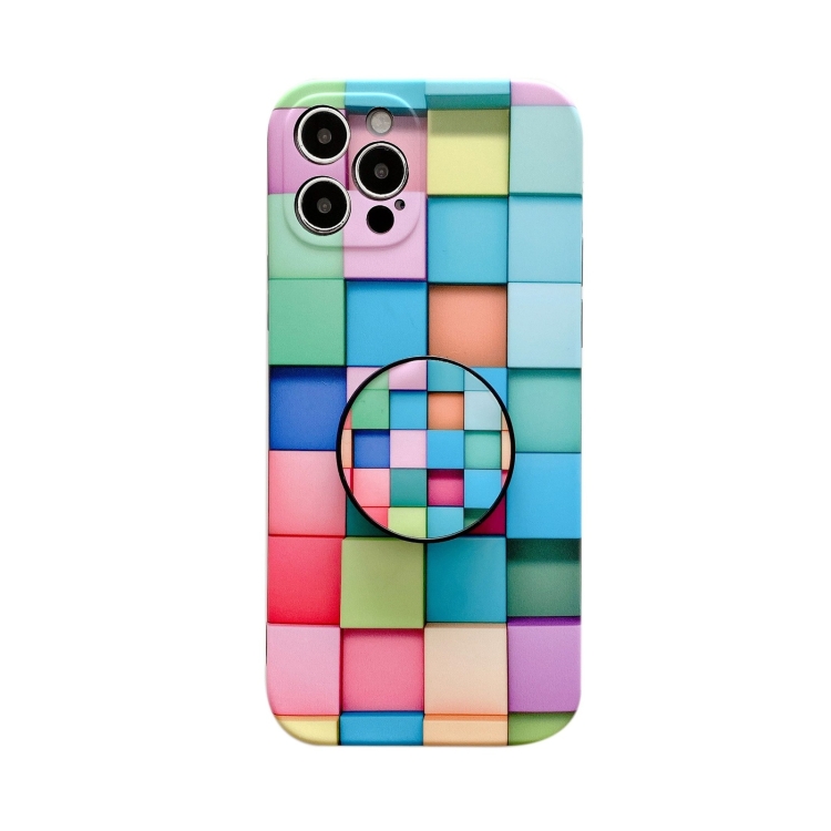

3D Cube IMD Shockproof Protective Case with Holder For iPhone 11 Pro(Square)