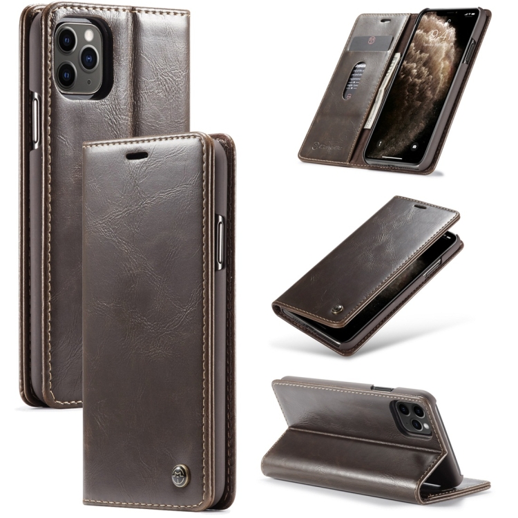 

For iPhone 11 Pro CaseMe-003 PU + PC Business Style Crazy Horse Texture Horizontal Flip Leather Case with Holder & Card Slots & Wallet(Brown)