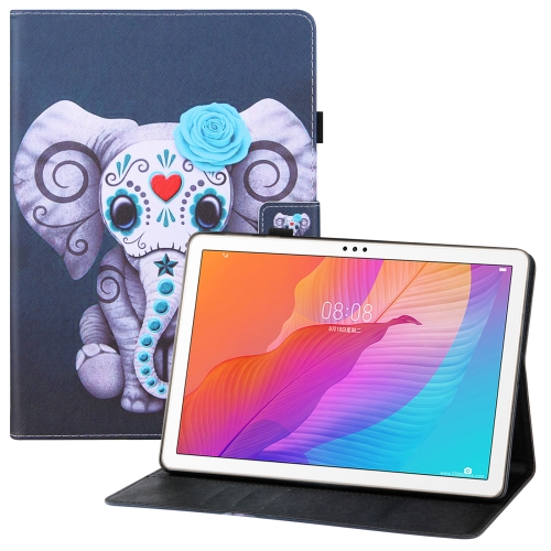 

For Huawei Enjoy Tablet 2 10.1 / MatePad T 10s Colored Drawing Horizontal Flip PU Leather Case with Holder & Card Slots & Wallet(Mask Elephant)