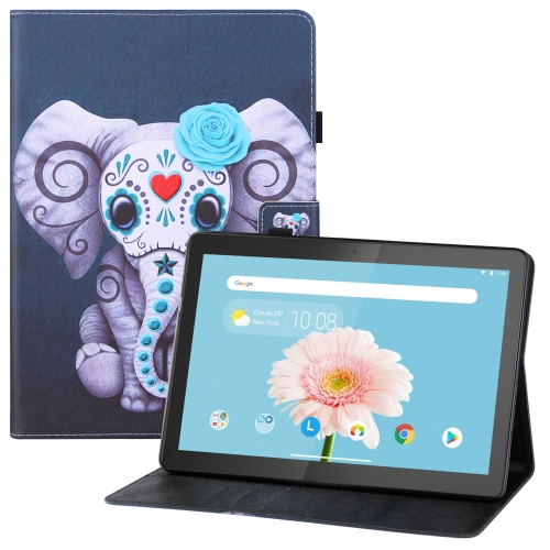 

For Lenovo Tab M10 TB-X505 / X605F Colored Drawing Horizontal Flip PU Leather Case with Holder & Card Slots & Wallet(Mask Elephant)