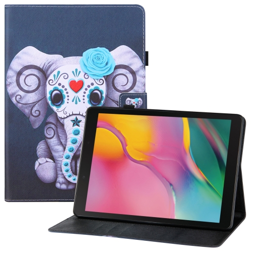 

For Samsung Galaxy Tab A 8.0 (2019) T290 / T295 Colored Drawing Horizontal Flip PU Leather Case with Holder & Card Slots & Wallet(Mask Elephant)