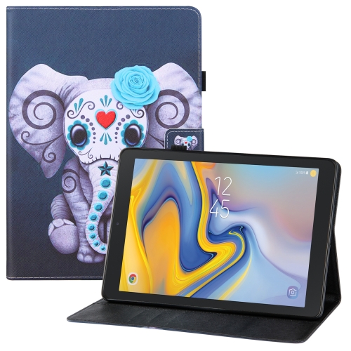 

For Samsung Galaxy Tab A 8.0 (2018) T387 Colored Drawing Horizontal Flip PU Leather Case with Holder & Card Slots & Wallet(Mask Elephant)