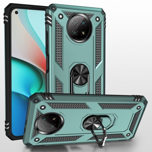 

For Xiaomi Redmi Note 9 Shockproof TPU + PC Protective Case with 360 Degree Rotating Holder(Green)