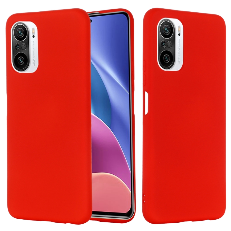 

For Xiaomi Redmi K40 / K40 Pro Solid Color Liquid Silicone Dropproof Full Coverage Protective Case(Red)