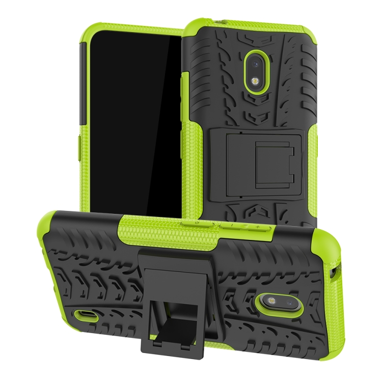 

For Nokia 2.2 Tire Texture TPU + PC Shockproof Case with Holder(Green)