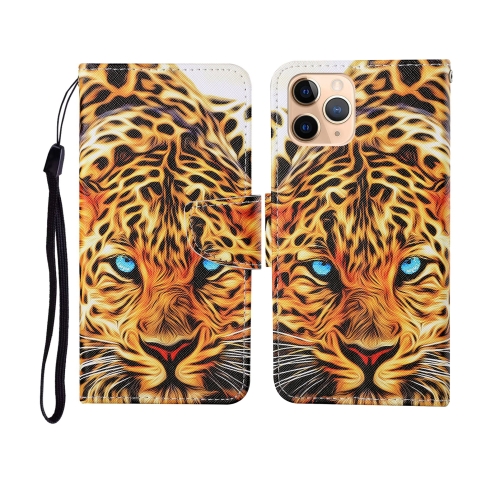 

For iPhone 11 Pro Max Painted Pattern Horizontal Flip Leathe Case(Leopard)