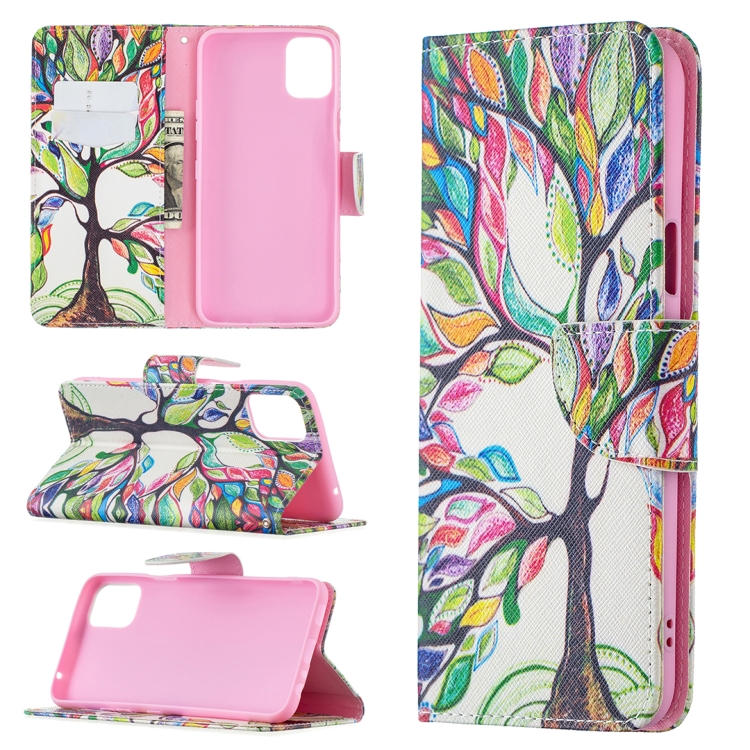 

For LG K42 Colored Drawing Pattern Horizontal Flip Leather Case with Holder & Card Slots & Wallet(Life Tree)
