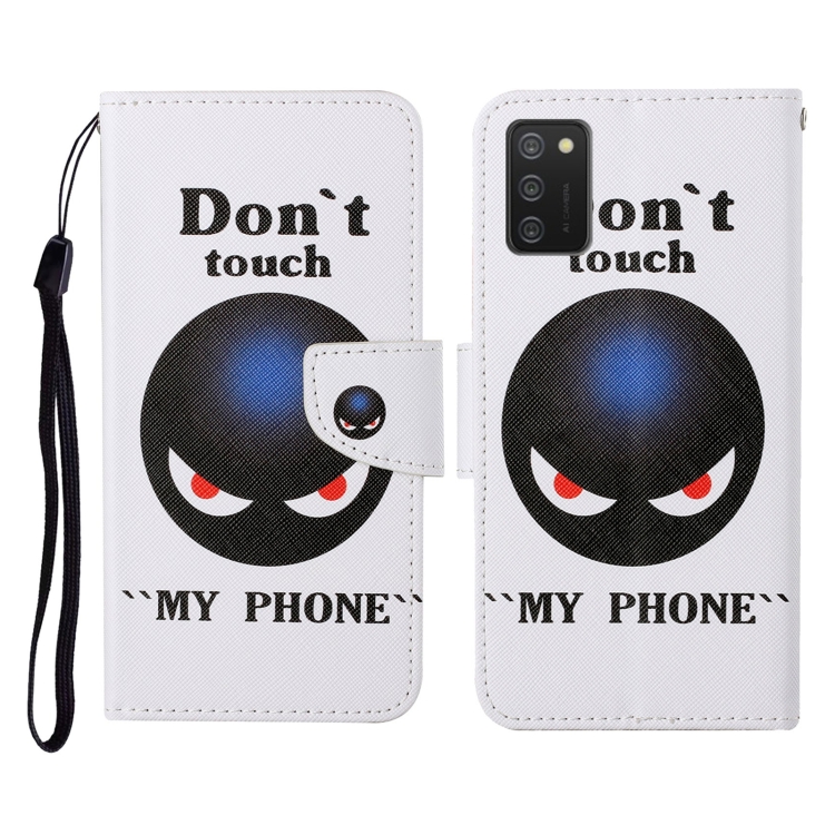 

For Samsung Galaxy A02s (US Version) Colored Drawing Pattern Horizontal Flip Leather Case with Holder & Card Slots & Wallet & Lanyard(Black Planet)