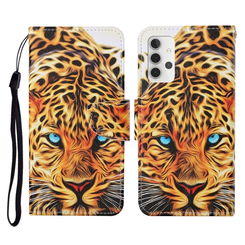 

For Samsung Galaxy A32 5G Colored Drawing Pattern Horizontal Flip Leather Case with Holder & Card Slots & Wallet & Lanyard(Yellow Leopard)