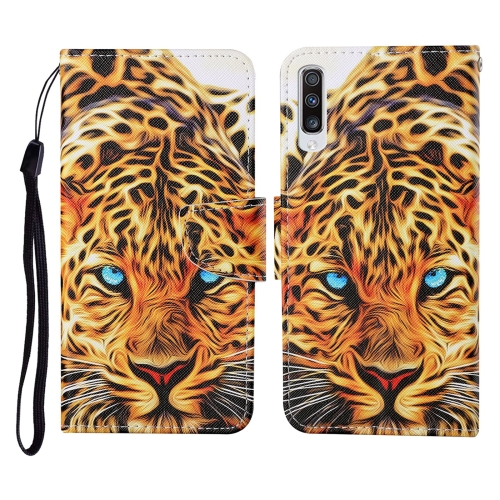 

For Samsung Galaxy A50 / A30s Colored Drawing Pattern Horizontal Flip Leather Case with Holder & Card Slots & Wallet & Lanyard(Yellow Leopard)