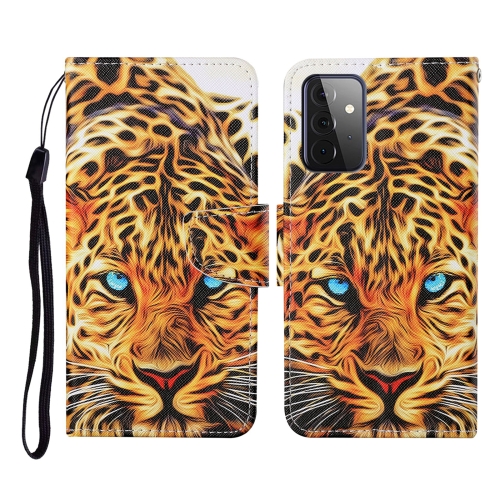 

For Samsung Galaxy A72 5G / 4G Colored Drawing Pattern Horizontal Flip Leather Case with Holder & Card Slots & Wallet & Lanyard(Yellow Leopard)