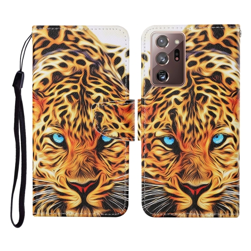 

For Samsung Galaxy Note20 Ultra Colored Drawing Pattern Horizontal Flip Leather Case with Holder & Card Slots & Wallet & Lanyard(Yellow Leopard)