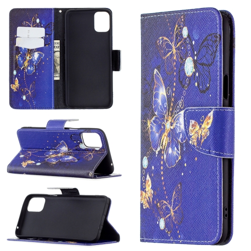 

For LG K42 Colored Drawing Pattern Horizontal Flip Leather Case with Holder & Card Slots & Wallet(Purple Butterfly)