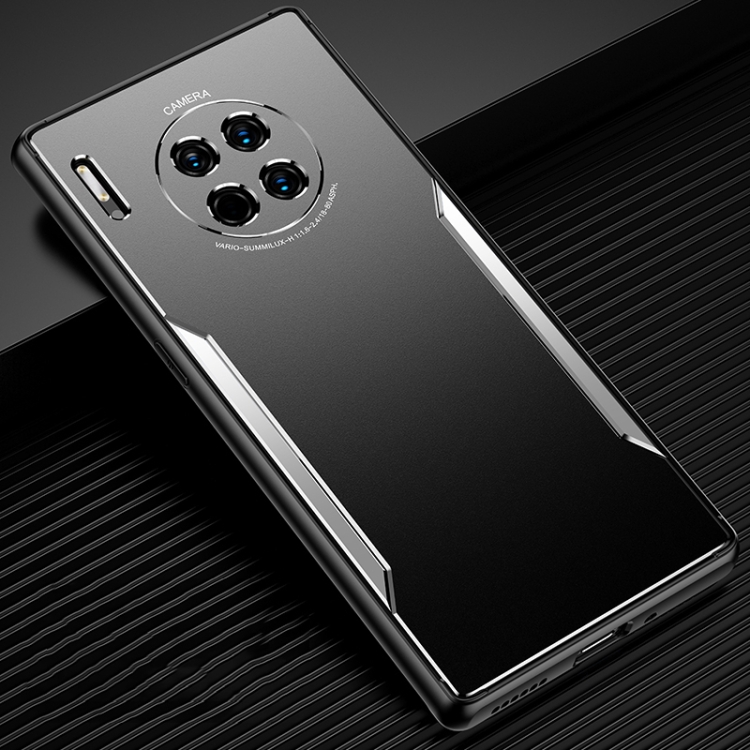 

For Huawei Mate 30 Blade Series TPU Frame + Titanium Alloy Sand Blasting Technology Backplane + Color Aluminum Alloy Decorative Edge Mobile Phone Protective Shell(Black + Silver)