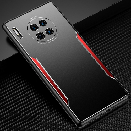 

For Huawei Mate 30 Pro Blade Series TPU Frame + Titanium Alloy Sand Blasting Technology Backplane + Color Aluminum Alloy Decorative Edge Mobile Phone Protective Shell(Black + Red)