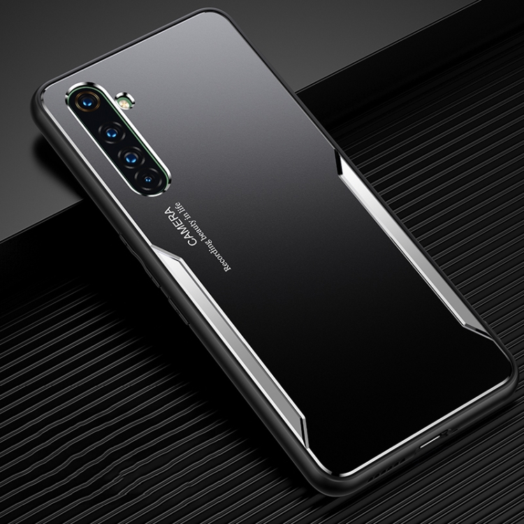 

For OPPO Realme X5 Pro Blade Series TPU Frame + Titanium Alloy Sand Blasting Technology Backplane + Color Aluminum Alloy Decorative Edge Mobile Phone Protective Shell(Black + Silver)