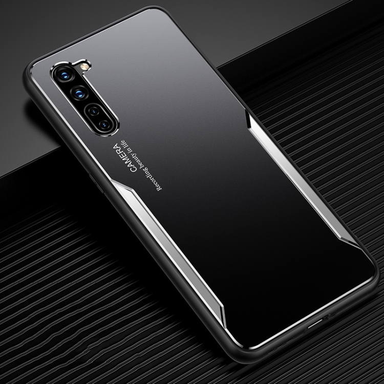 

For OPPO Reno3 Blade Series TPU Frame + Titanium Alloy Sand Blasting Technology Backplane + Color Aluminum Alloy Decorative Edge Mobile Phone Protective Shell(Black + Silver)