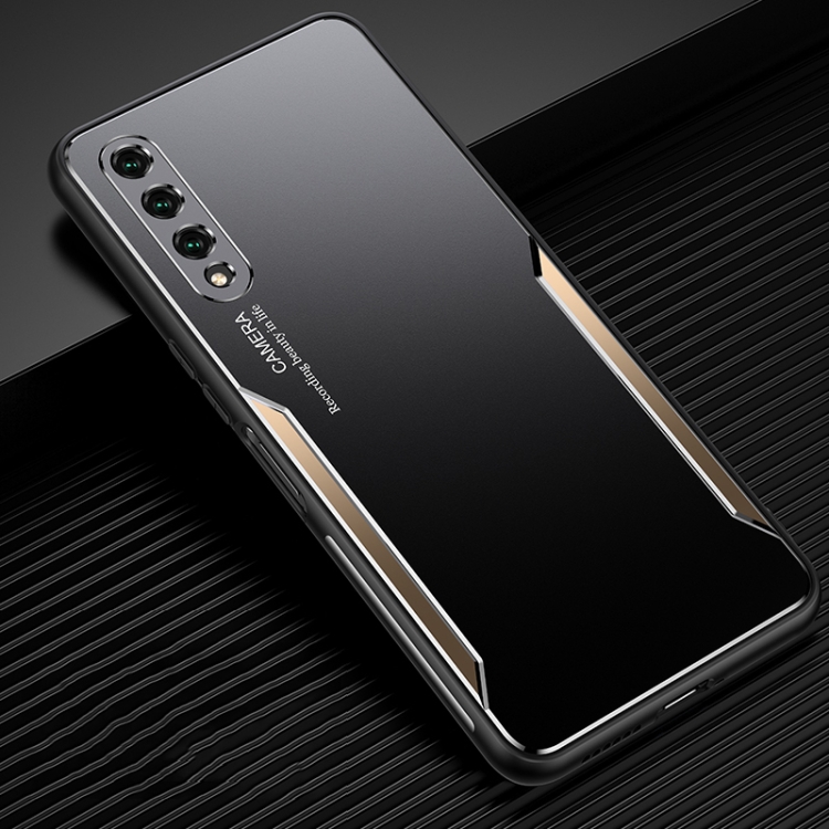 

For Honor 9X Pro Blade Series TPU Frame + Titanium Alloy Sand Blasting Technology Backplane + Color Aluminum Alloy Decorative Edge Mobile Phone Protective Shell(Black + Gold)