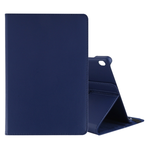 

For Lenovo M10 Litchi Texture Horizontal Flip 360 Degrees Rotation Leather Case with Holder(Blue)