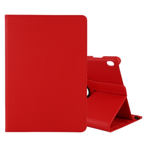 

For Lenovo M10 Litchi Texture Horizontal Flip 360 Degrees Rotation Leather Case with Holder(Red)