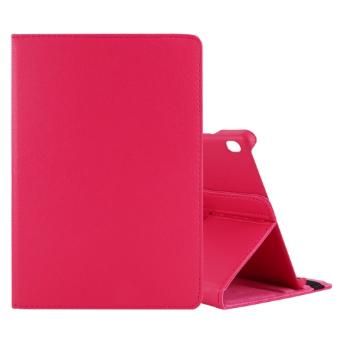 

For Lenovo M10 Litchi Texture Horizontal Flip 360 Degrees Rotation Leather Case with Holder(Rose Red)