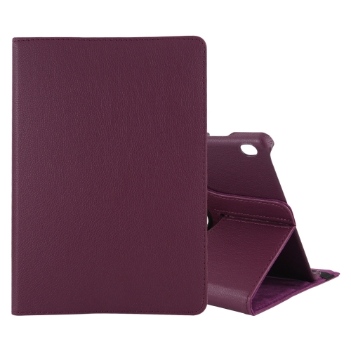 

For Lenovo M10 Litchi Texture Horizontal Flip 360 Degrees Rotation Leather Case with Holder(Purple)