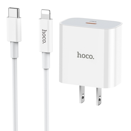 

hoco C76 Plus Speed Source PD 20W Charger with Type-C to 8 Pin Data Cable, Plug Type: US Plug
