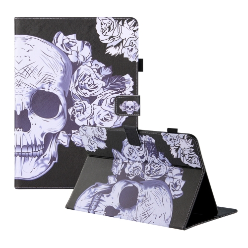 

Universal Colored Drawing Horizontal Flip PU Leather Case with Holder & Card Slots & Wallet, Specification:7 inch(Flower Skull)