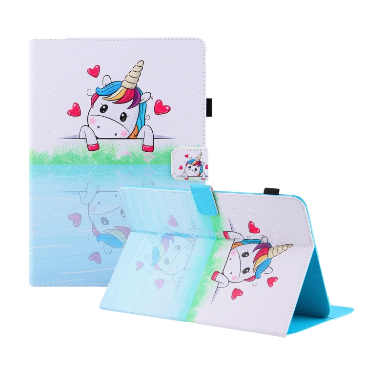 

Universal Colored Drawing Horizontal Flip PU Leather Case with Holder & Card Slots & Wallet, Specification:10 inch(Loving Unicorn)