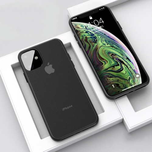 

For iPhone 11 Pro CAFELE Gorgeous Series Silicone Frame + Matte PC Board Full Coverage Anti-fall Phone Protective Case(Black)