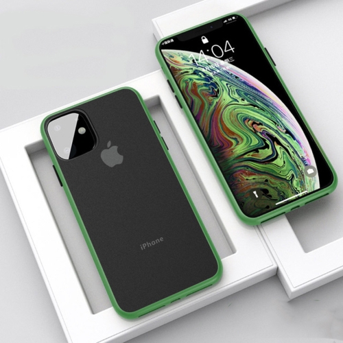 

For iPhone 11 Pro Max CAFELE Gorgeous Series Silicone Frame + Matte PC Board Full Coverage Anti-fall Phone Protective Case(Green)