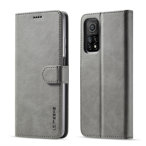 

For Xiaomi Redmi Note 10 / Note 10S LC.IMEEKE Calf Texture Horizontal Flip Leather Case with Holder & Card Slots & Wallet(Grey)