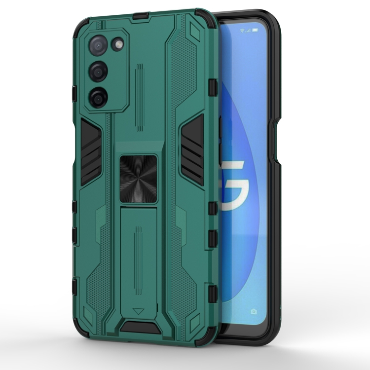 

For OPPO A55 5G Supersonic PC + TPU Shock-proof Protective Case with Holder(Green)