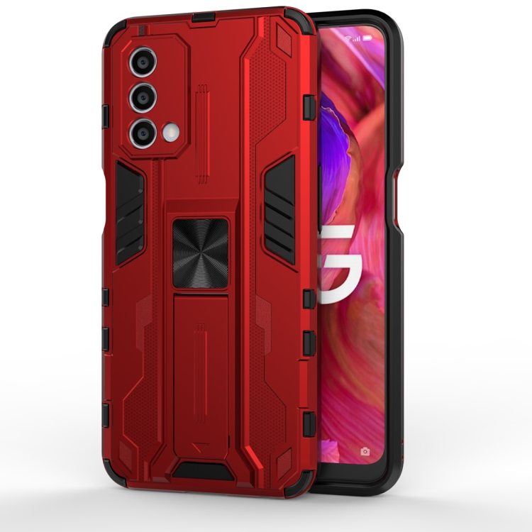 

For OPPO A93 5G Supersonic PC + TPU Shock-proof Protective Case with Holder(Red)