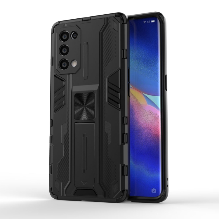 

For OPPO Reno5 Pro 5G Supersonic PC + TPU Shock-proof Protective Case with Holder(Black)