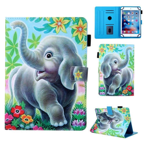 

For 7 inch Universal Tablet PC Coloured Drawing Pattern Horizontal Flip Leather Case with Holder & Card Slot(Elephant)