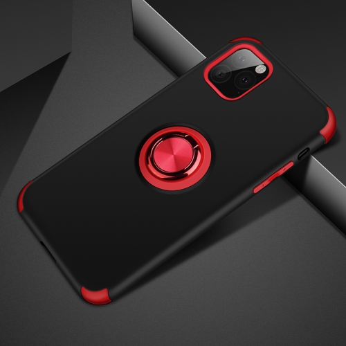 

For iPhone 11 Cool Series Shockproof TPU + PC Protective Case with Invisible Ring Holder(Black Red)