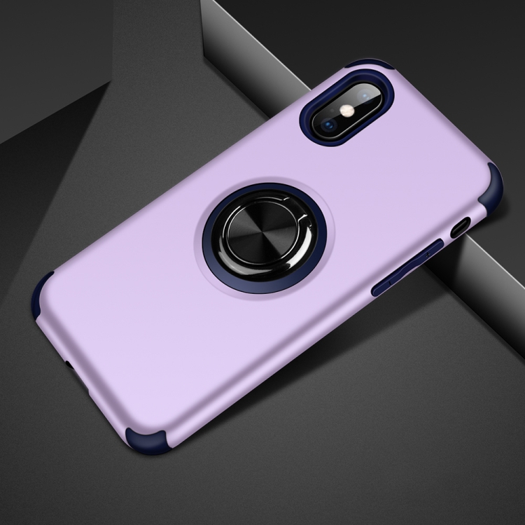 

For iPhone XR Cool Series Shockproof TPU + PC Protective Case with Invisible Ring Holder(Purple)