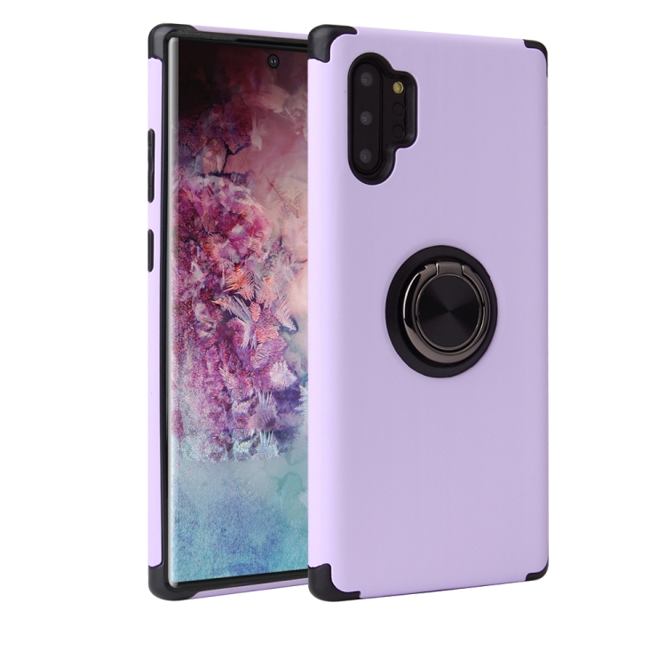 

For Galaxy Note 10 Cool Series Shockproof TPU + PC Protective Case with Invisible Ring Holder(Purple)