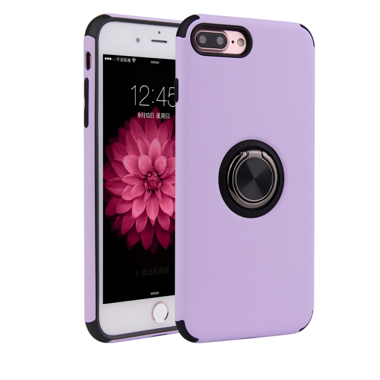 

For iPhone 8 Plus & 7 Plus Cool Series Shockproof TPU + PC Protective Case with Invisible Ring Holder(Purple)