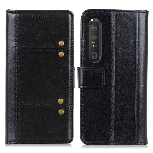 

For Sony Xperia 1 III Peas Crazy Horse Texture Horizontal Flip Leather Case with Holder & Card Slots & Wallet(Black)